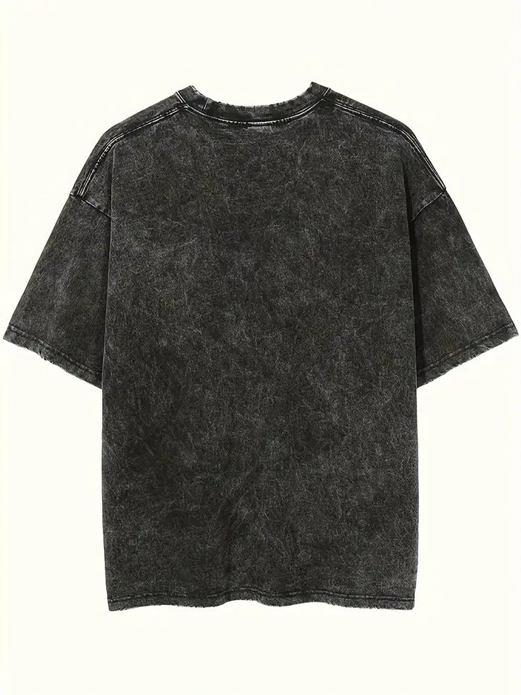 Black colour acid wash oversized