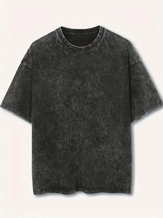 Black colour acid wash oversized