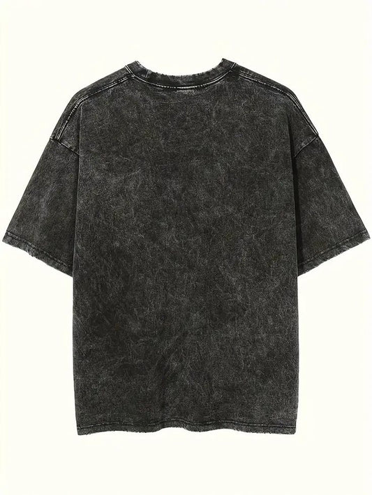 Black colour acid wash oversized